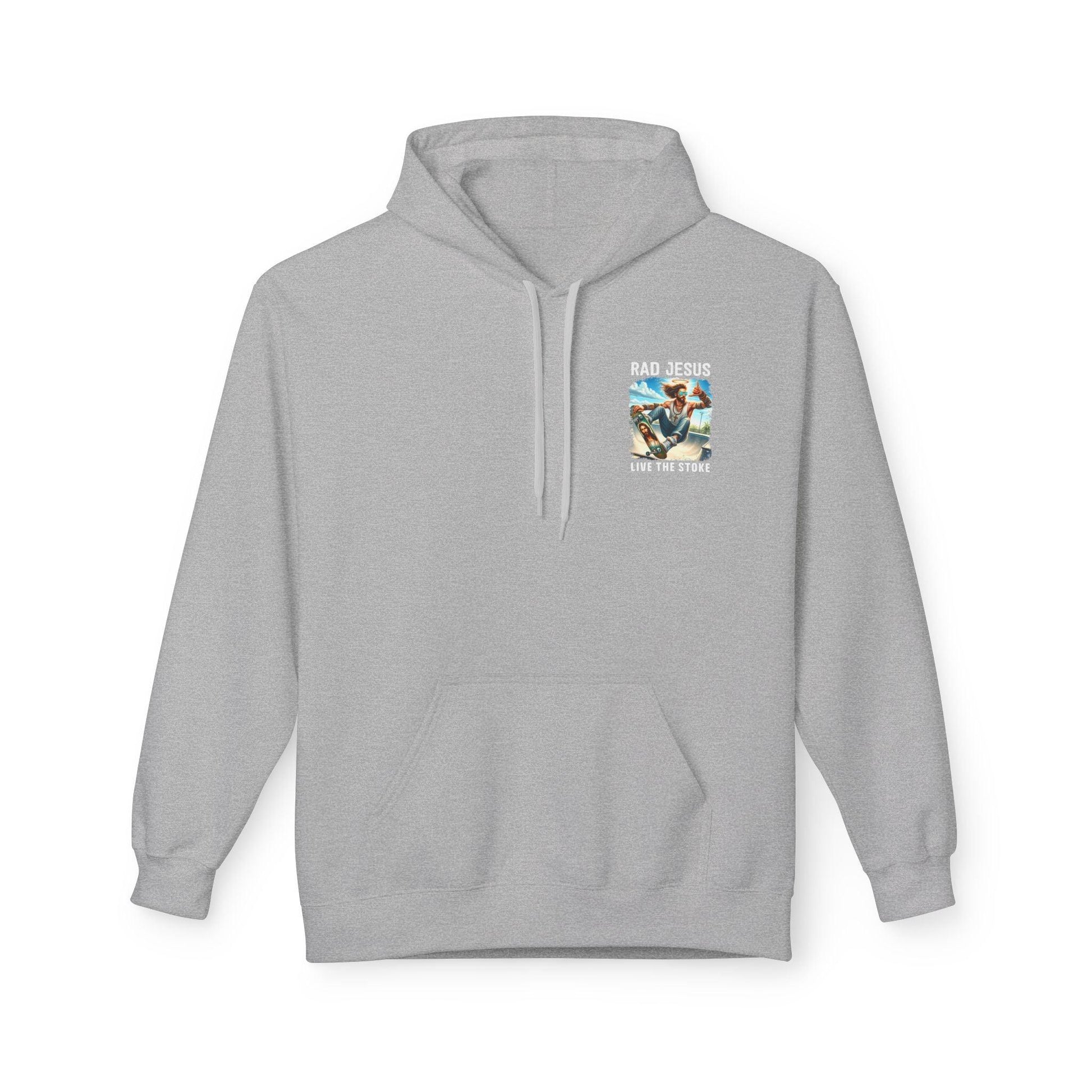 light grey pocket print hoodie