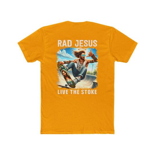 orange back print skater shirt 
