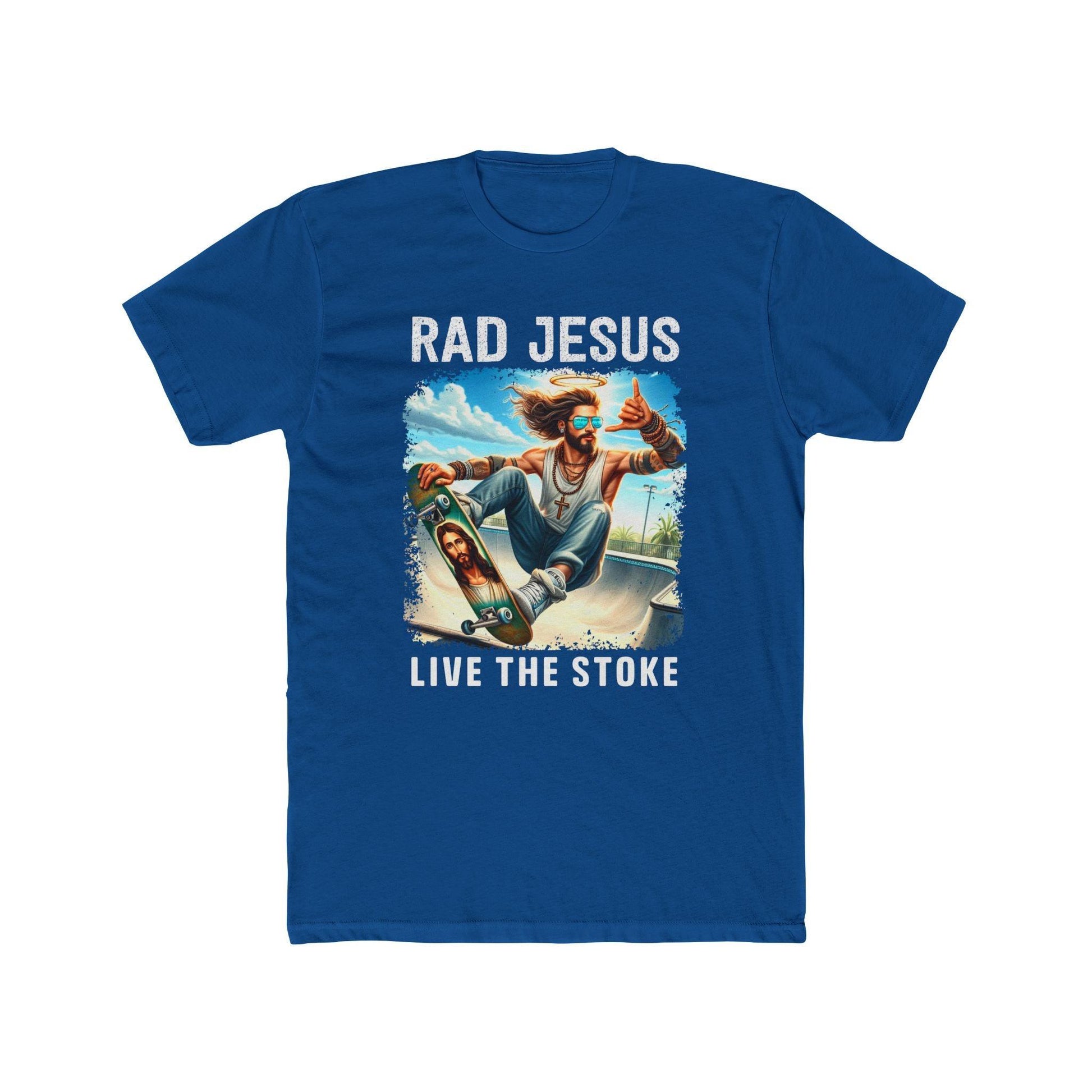 darker blue front print skater shirt 