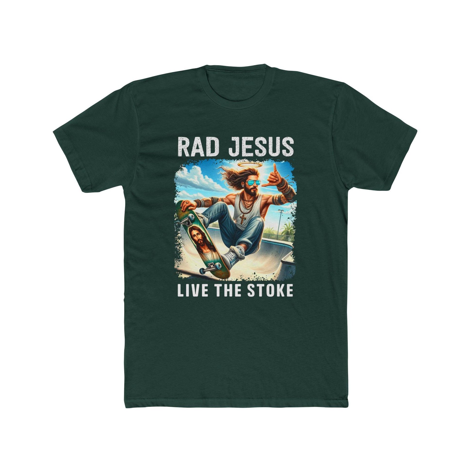 darker green front print skater shirt 