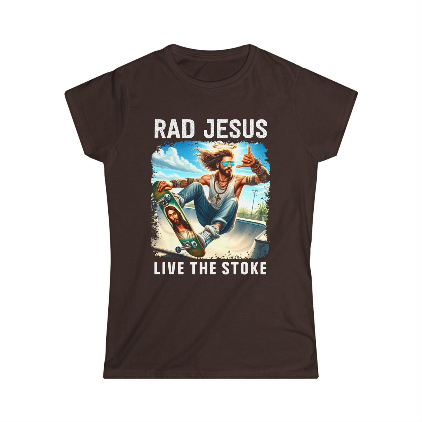 brown front print women's graphic tee