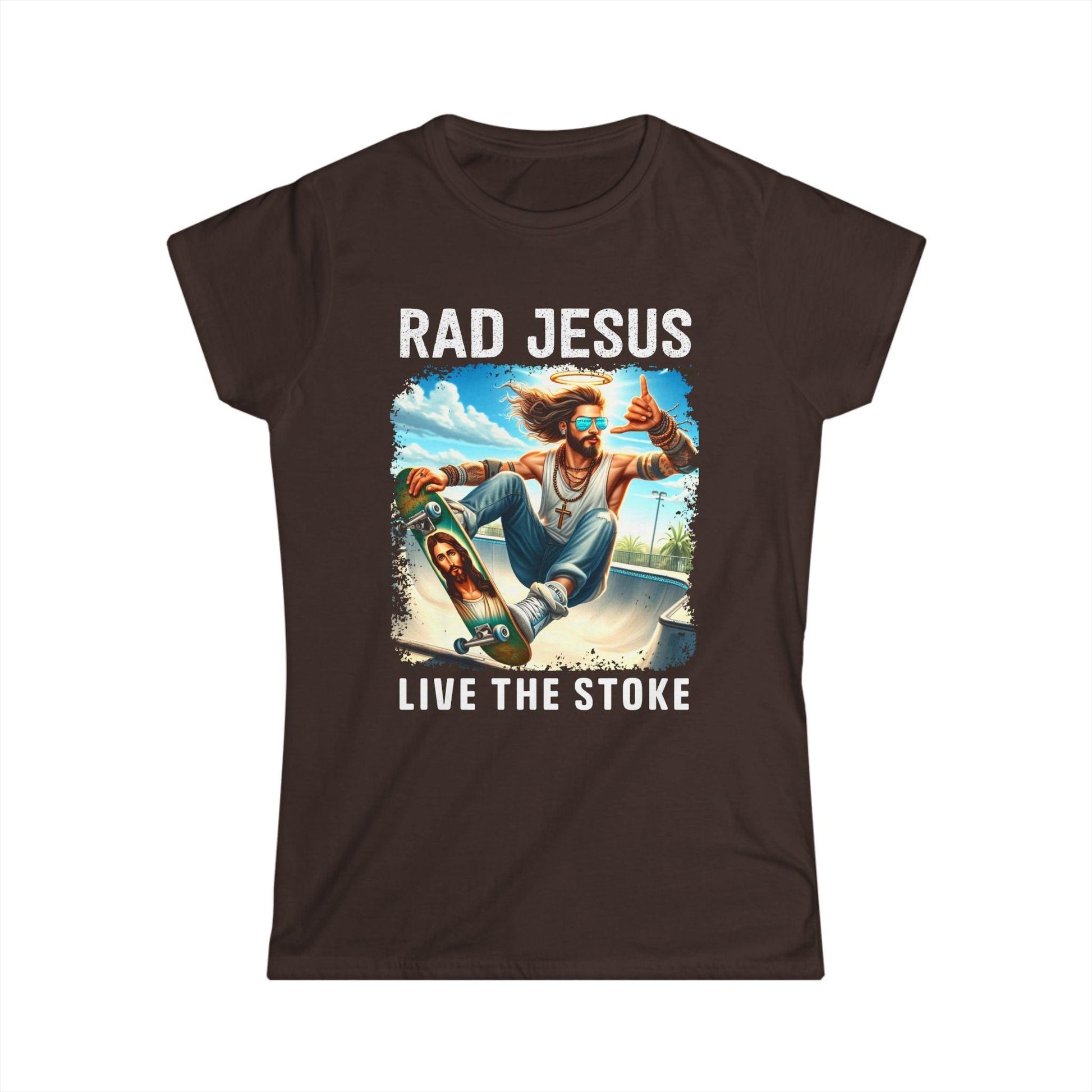 brown front print women's graphic tee