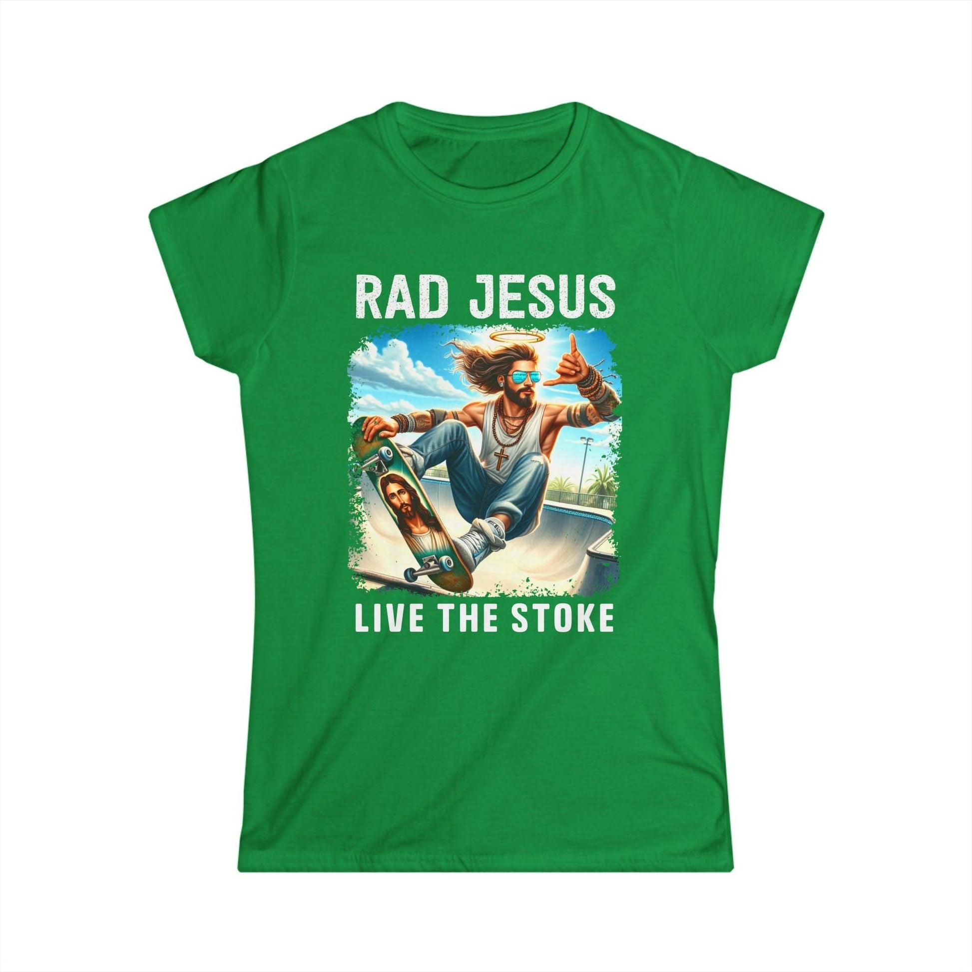 green front print women's graphic tee