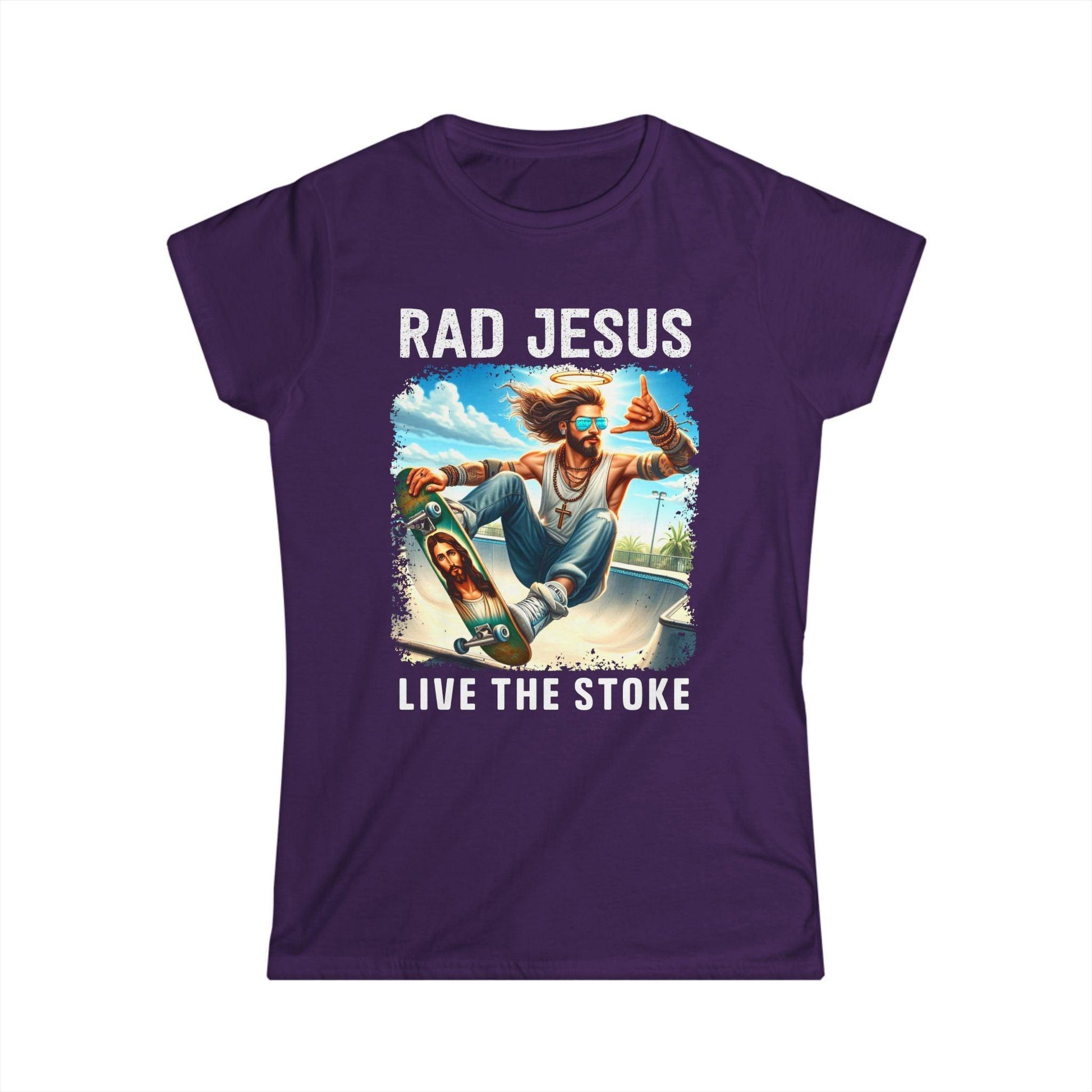 purple front print women's graphic tee