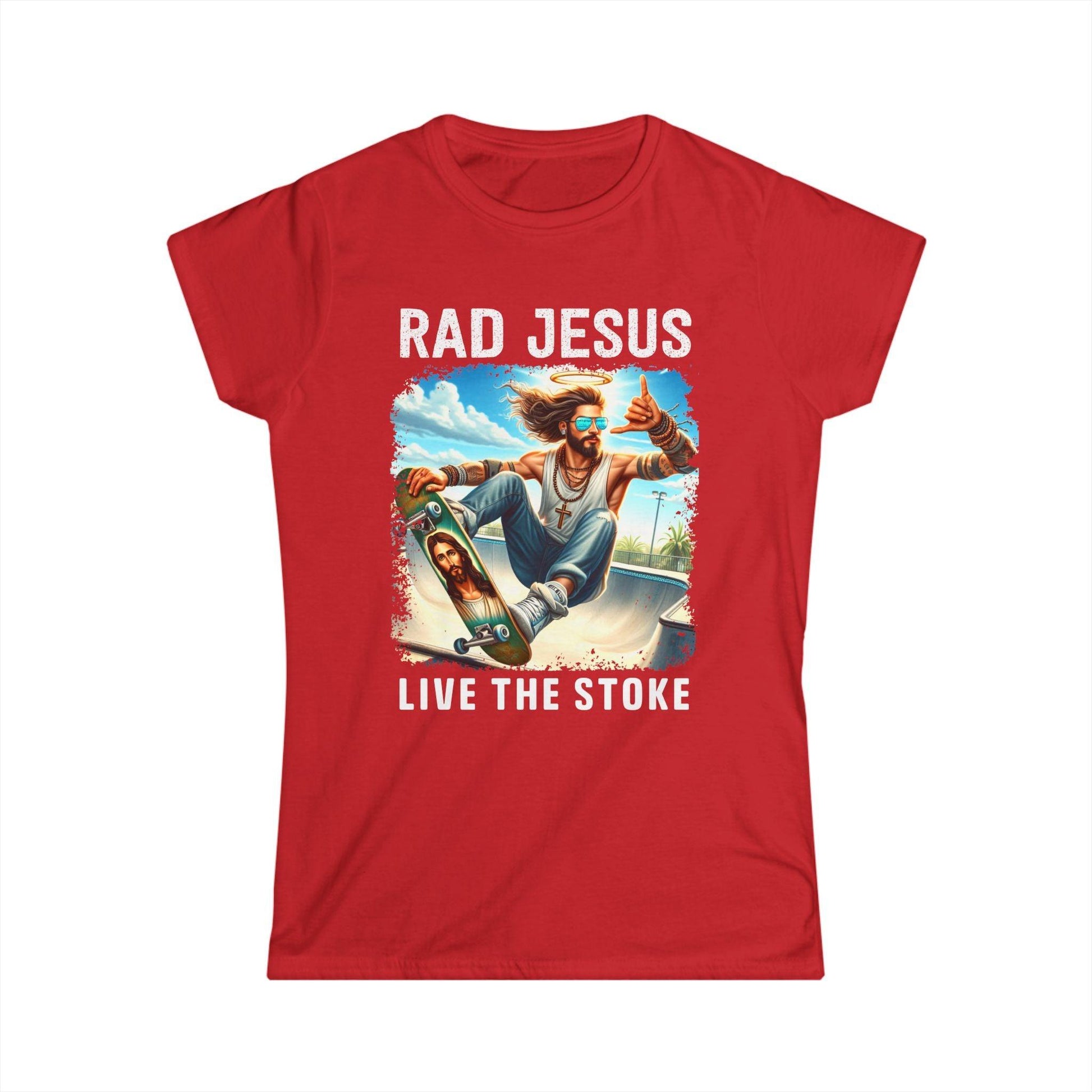 red front print women's graphic tee