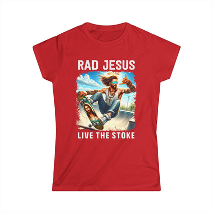 red front print women's graphic tee