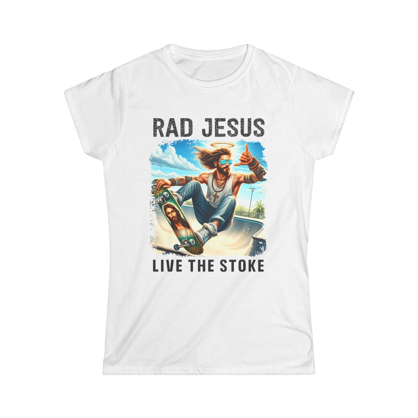 white front print women's graphic tee
