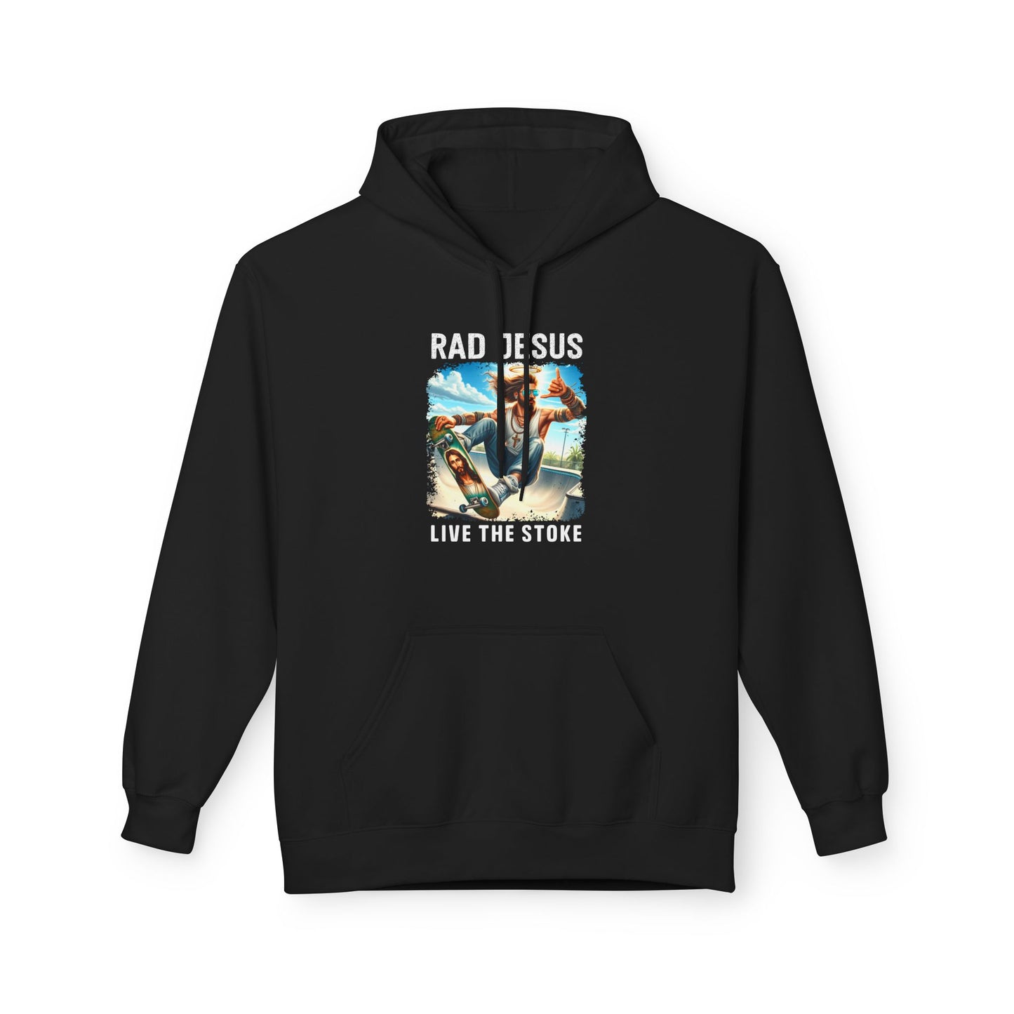 black skateboarding graphic hoodie