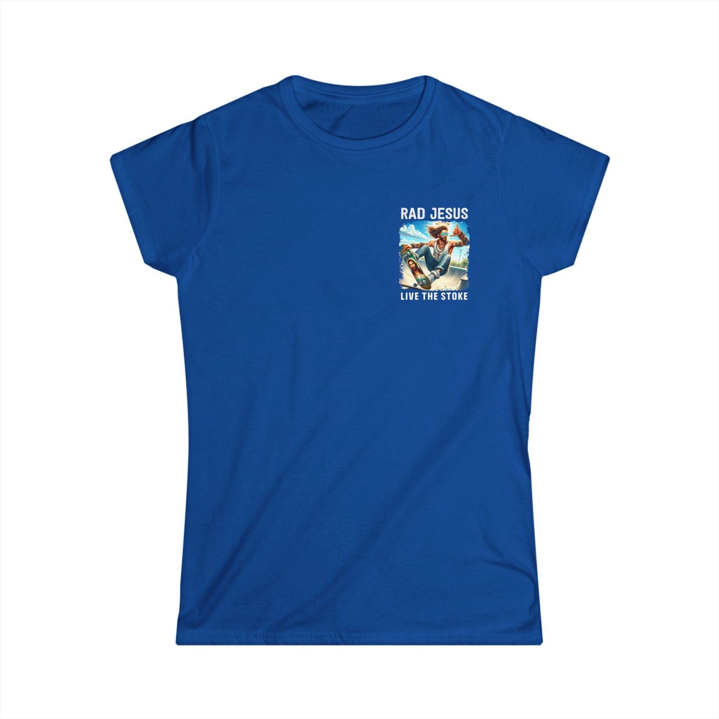 blue women's left chest print