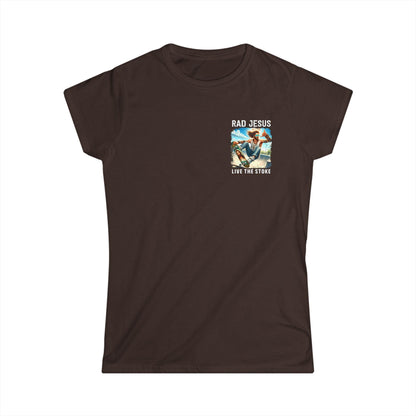 brown women's left chest print