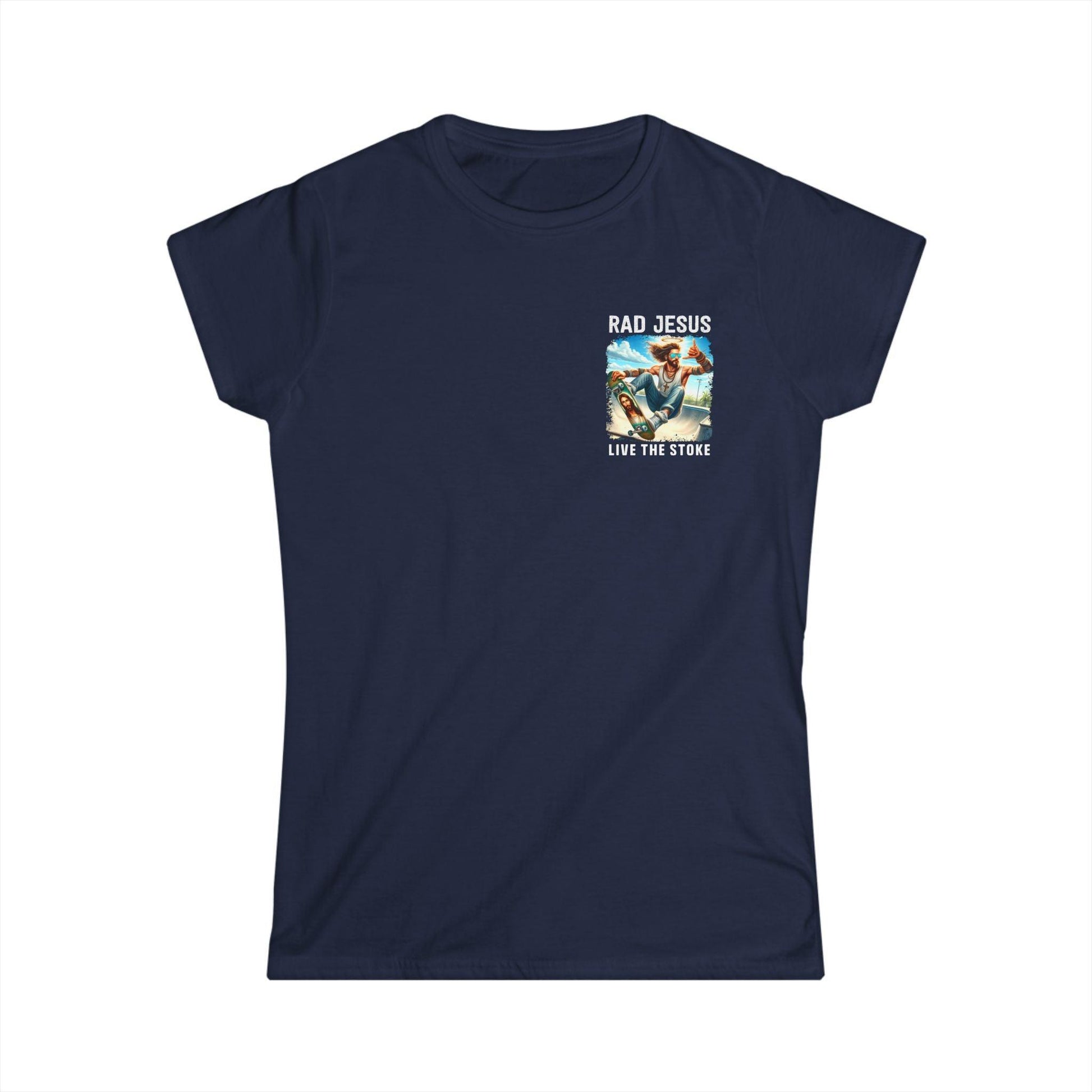 navy blue women's left chest print