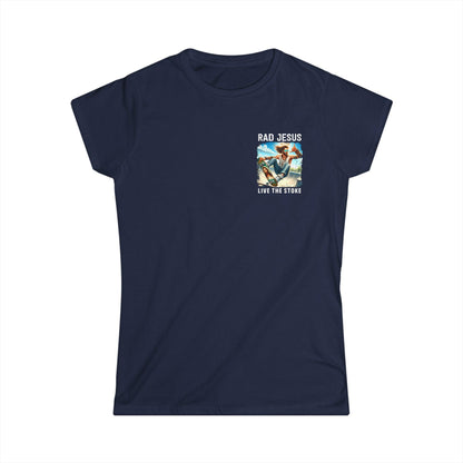 navy blue women's left chest print