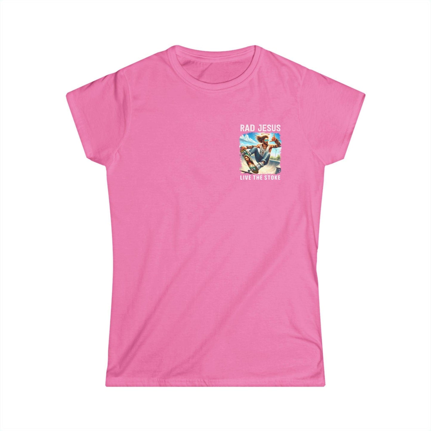 pink women's left chest print