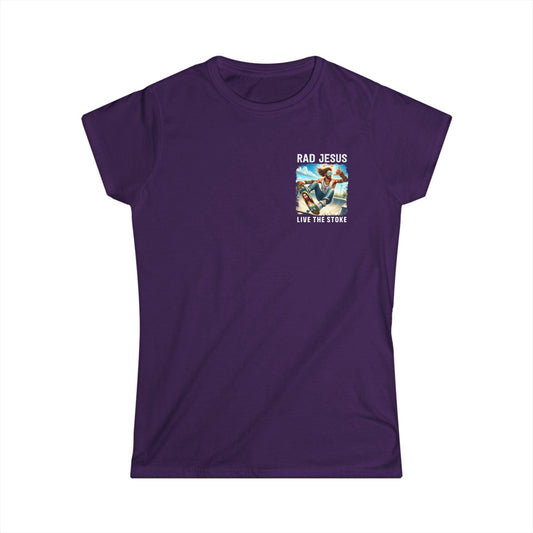 purple women's left chest print